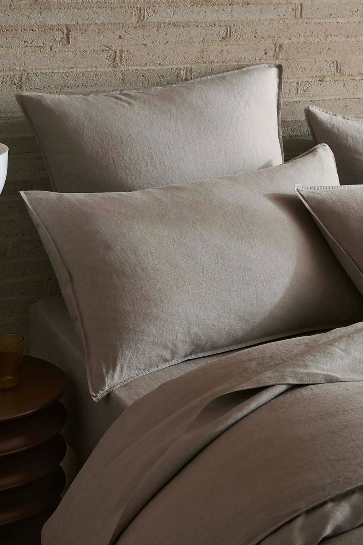 Ravello Linen Flat Sheet - Pebble | Weave Home