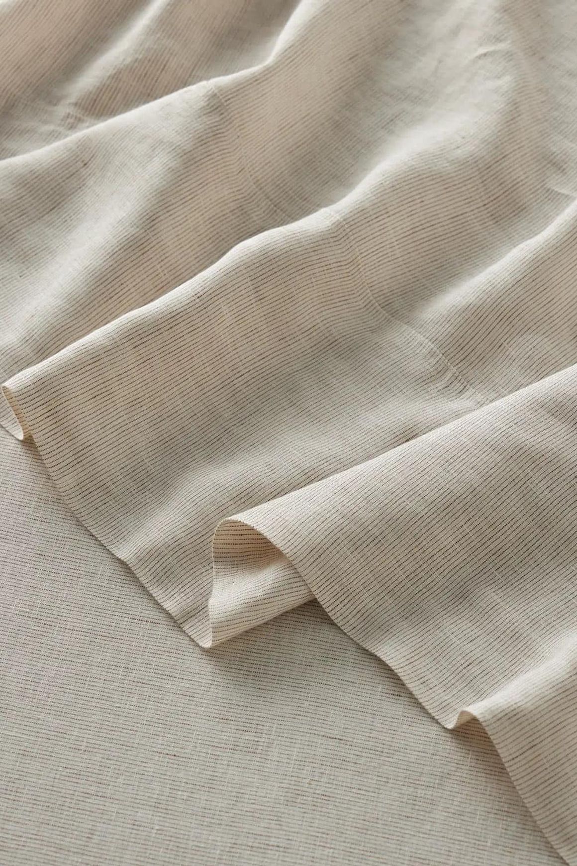 Ravello Linen Fitted Sheet - Savanna Pinstripe | Weave Home