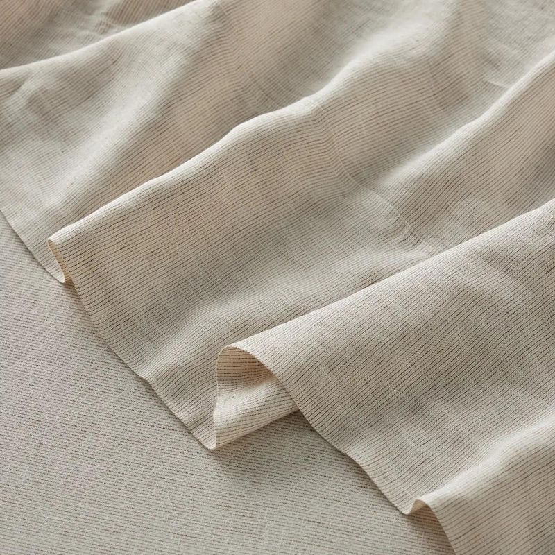 Ravello Linen Flat Sheet - Savanna Pinstripe | Weave Home