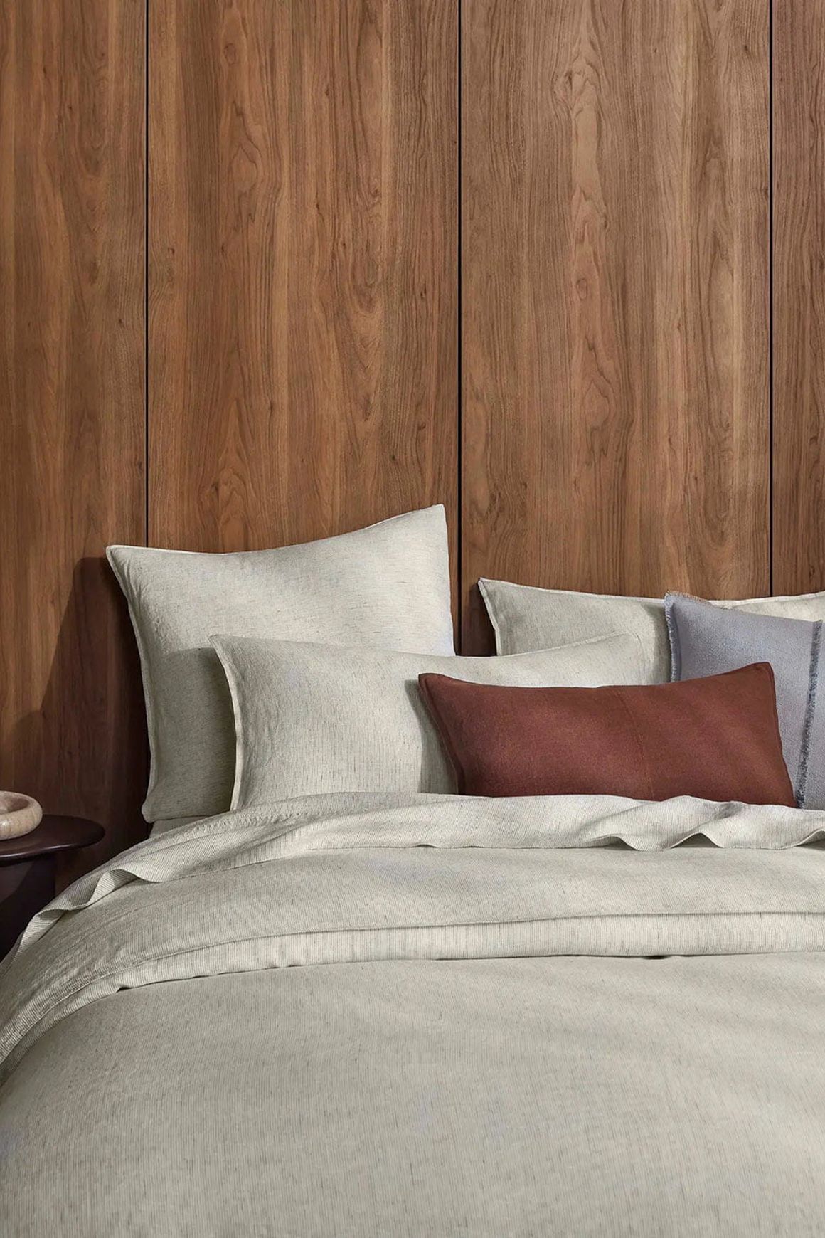 Ravello Linen Flat Sheet - Savanna Pinstripe | Weave Home