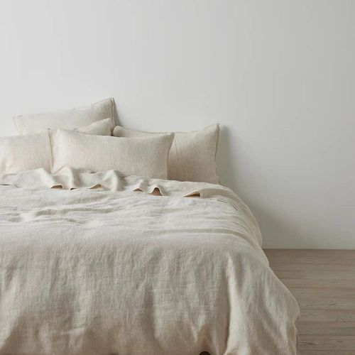 Ravello Linen Quilt Cover - Savanna Pinstripe| Weave Home