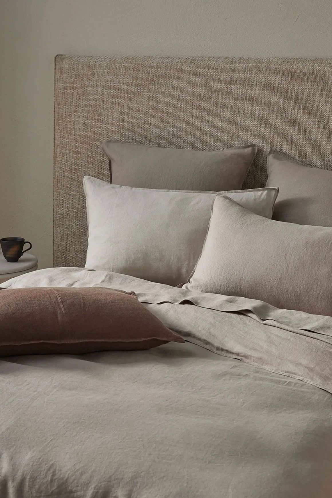 Ravello Linen Fitted Sheet - Pebble | Weave Home
