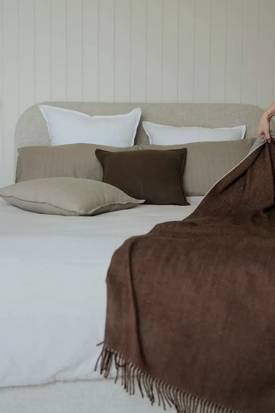 Weave Harris Merino Lambswool Throw - Acorn