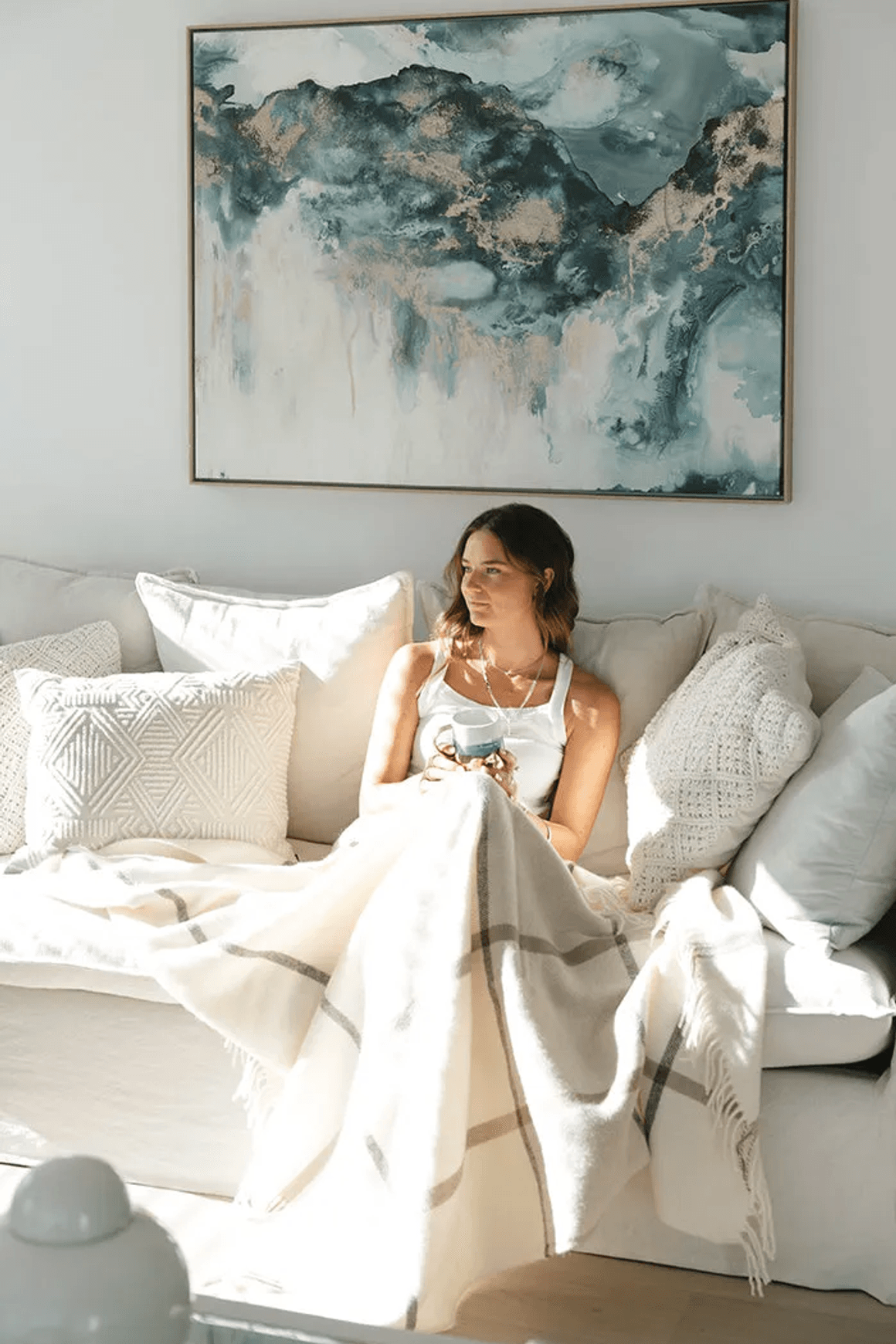 Ruanui Station Lambswool Throw - Waitoka White & Brown