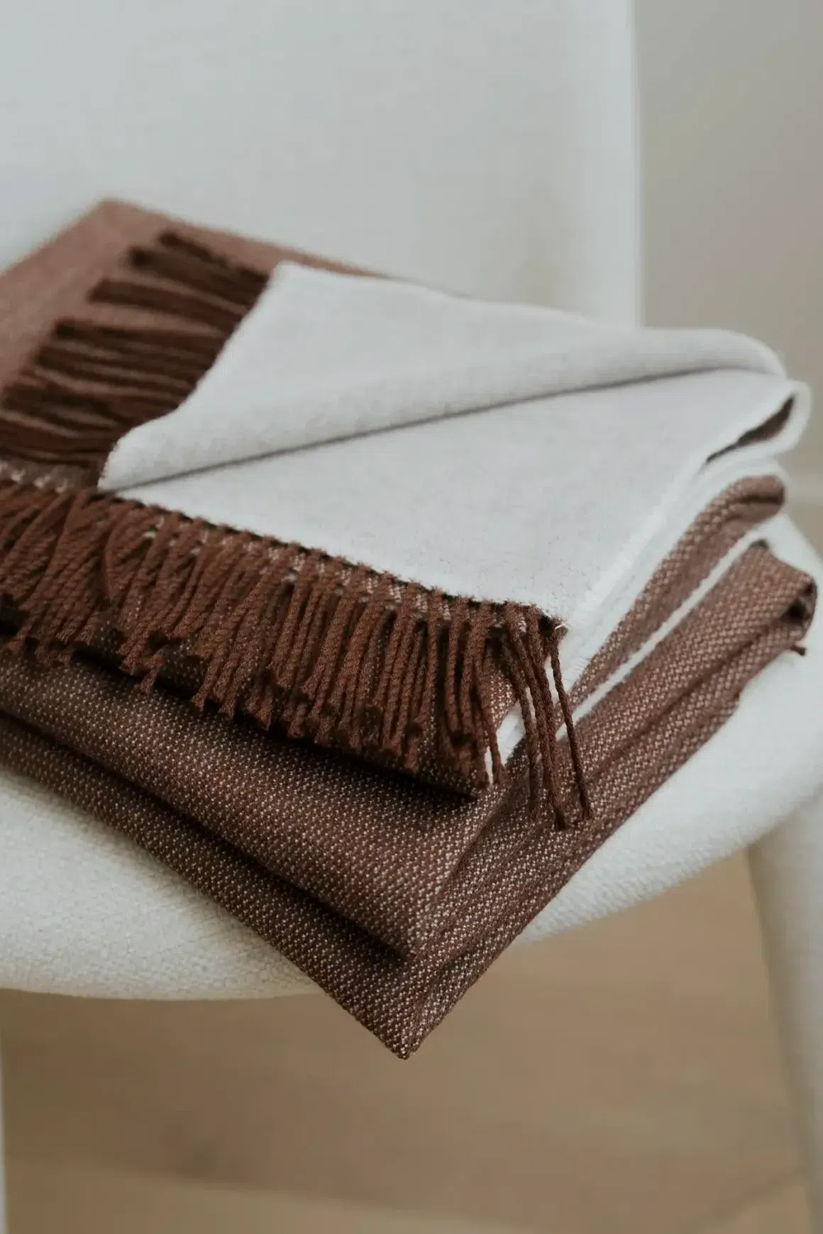Weave Harris Merino Lambswool Throw - Acorn