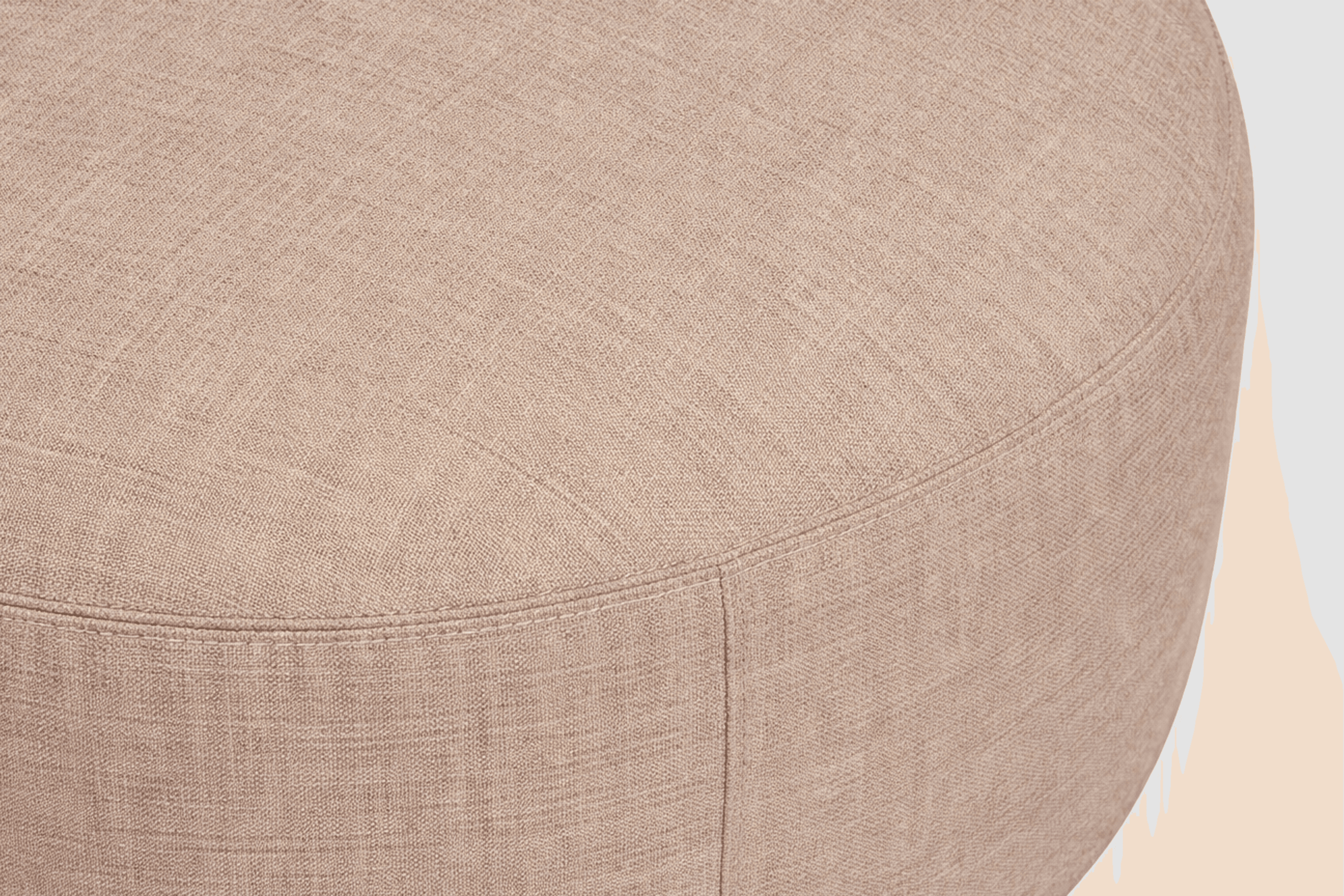Sunbrella Round Pouf Ottoman - Taupe Chine