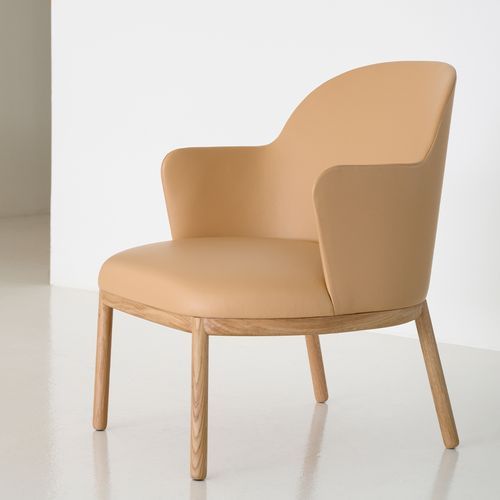 Aleta Lounge Chair - Wooden Base with Arms