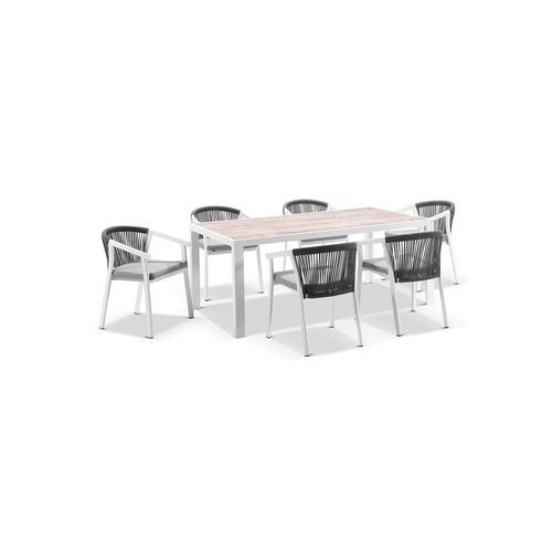Alpine Outdoor Dining Table & Chairs | Frost White