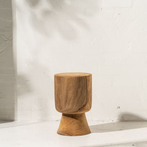 Ama Teak Stool Raw Finish