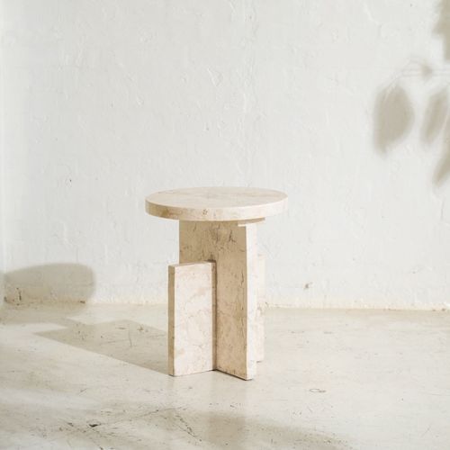 Aoi Travertine Large Side Table