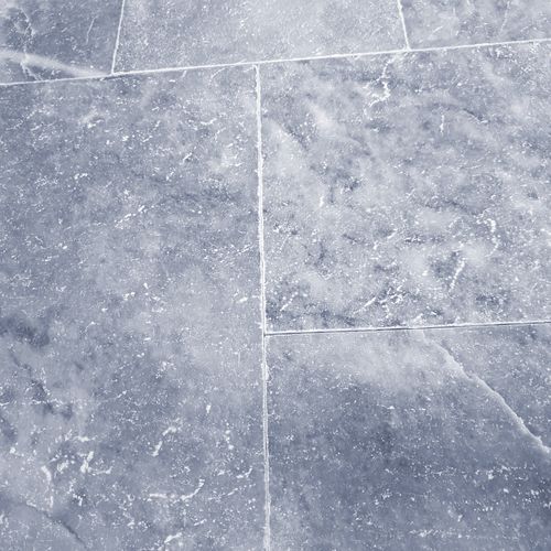 12mm Aqua Blue Marble French Pattern Tile - Tumbled