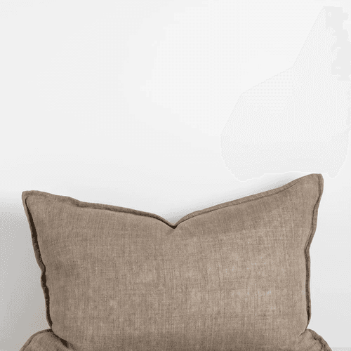 Baya Arcadia Handwoven Linen Cushion - Greige | Lumbar