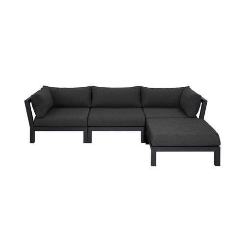Newport Aluminium Outdoor Armless Sofa Set - 4 Seat