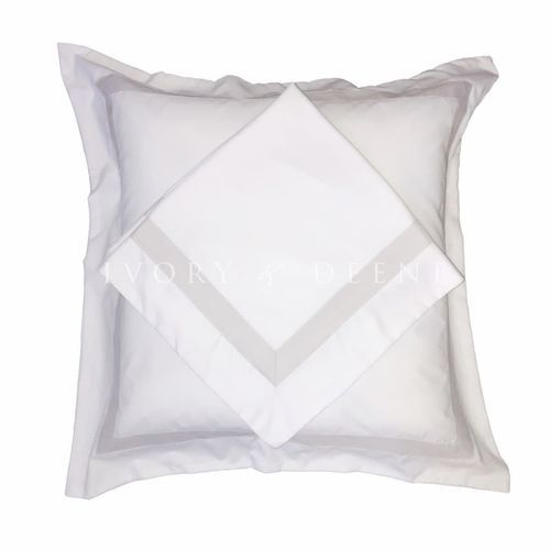 Ava Collection European Pillowcase Set - Champagne Trim