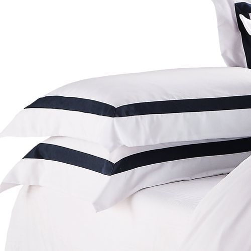 Ava Collection Standard Pillowcase Set - Black Trim