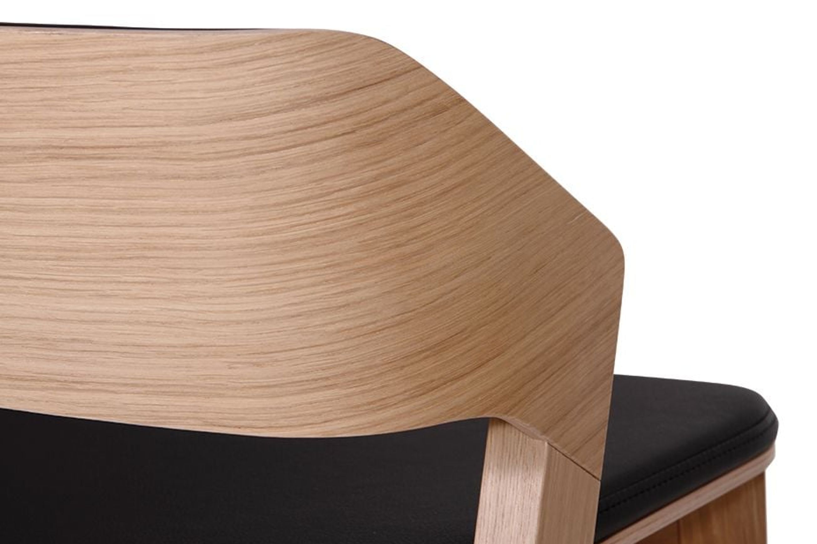 Merano Kitchen Stool - Natural Oak - Black Pad - by TON