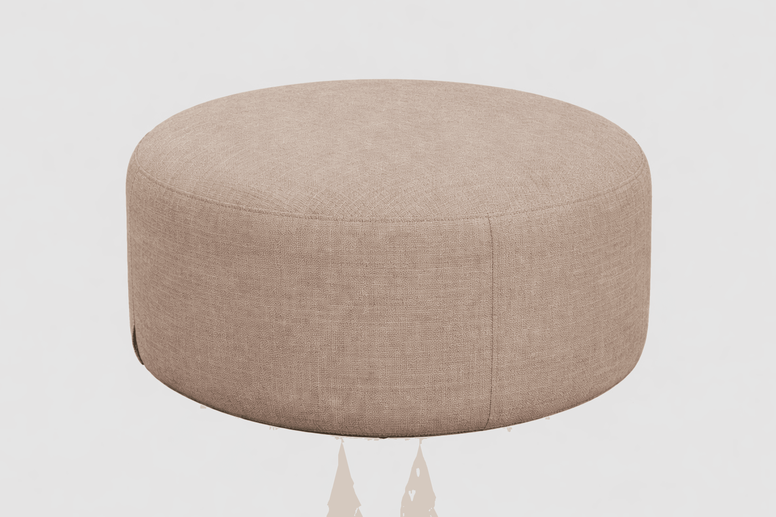 Sunbrella Round Pouf Ottoman - Taupe Chine