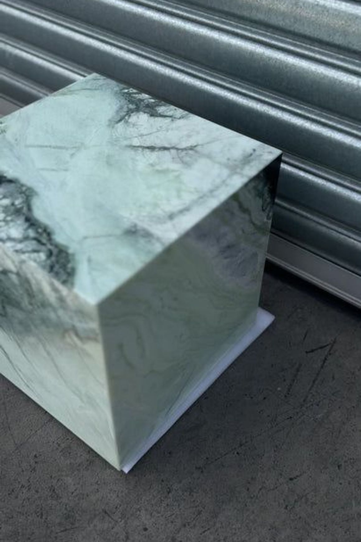 Cube Side Table - Twill Green Marble | Natural Stone Co.