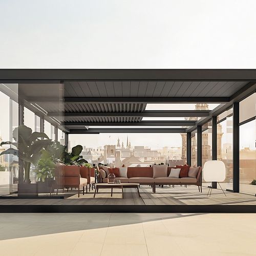 Custom Mediterranean-PRO MAX Retractable Louvred Pergola