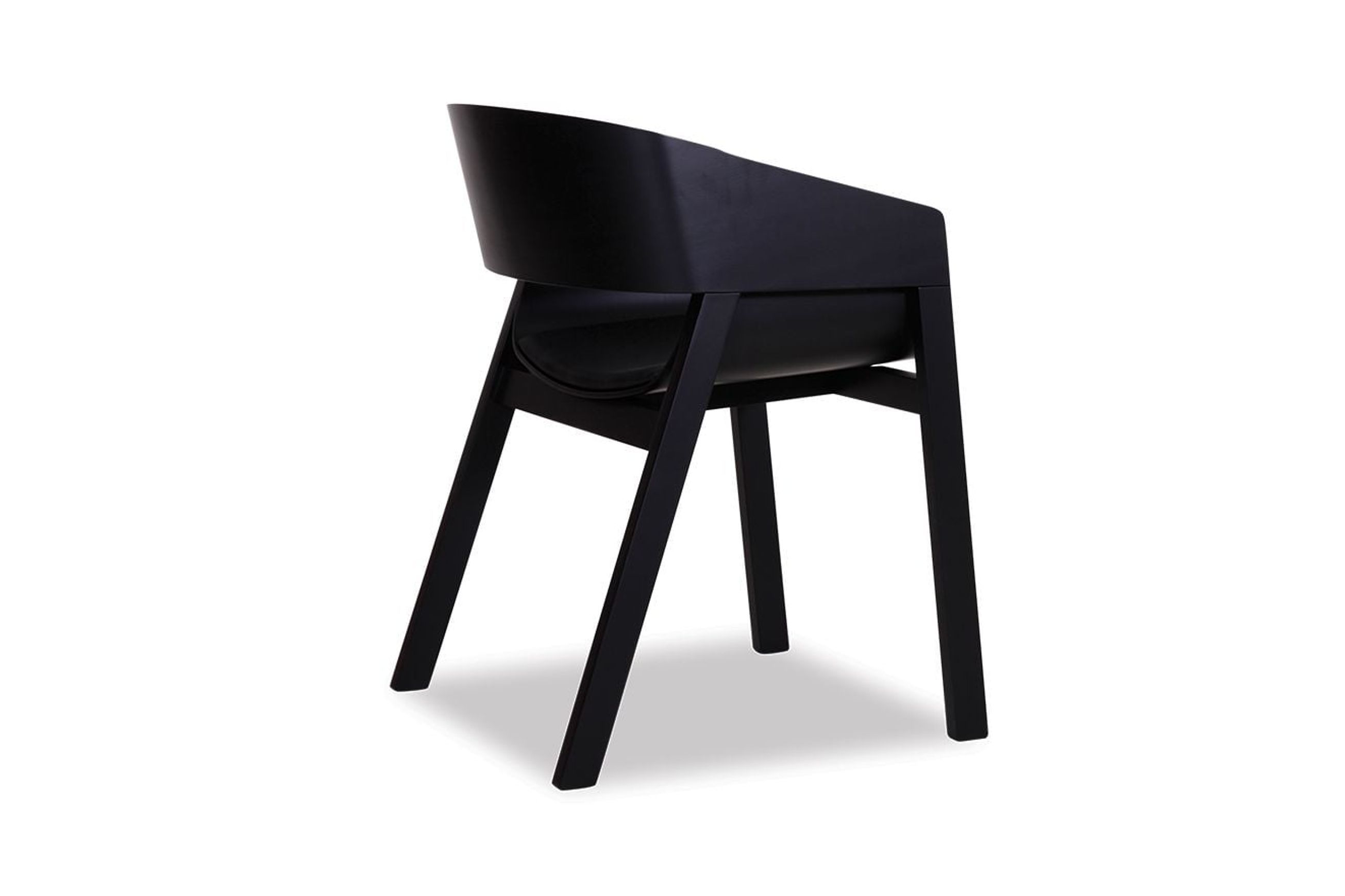 Merano Armchair - Black Stained - Black Pad - by TON