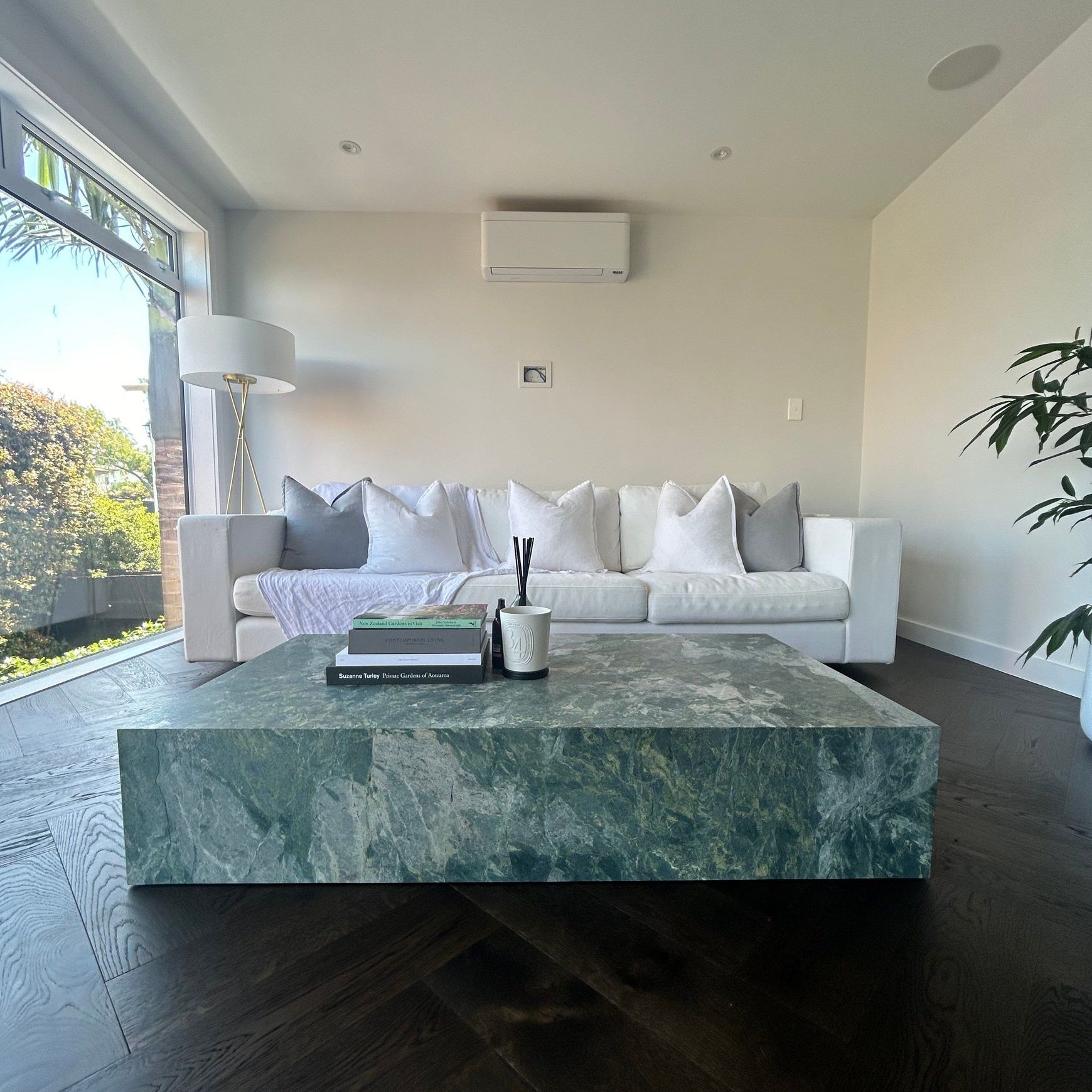 Block Coffee Table - Green Marble
