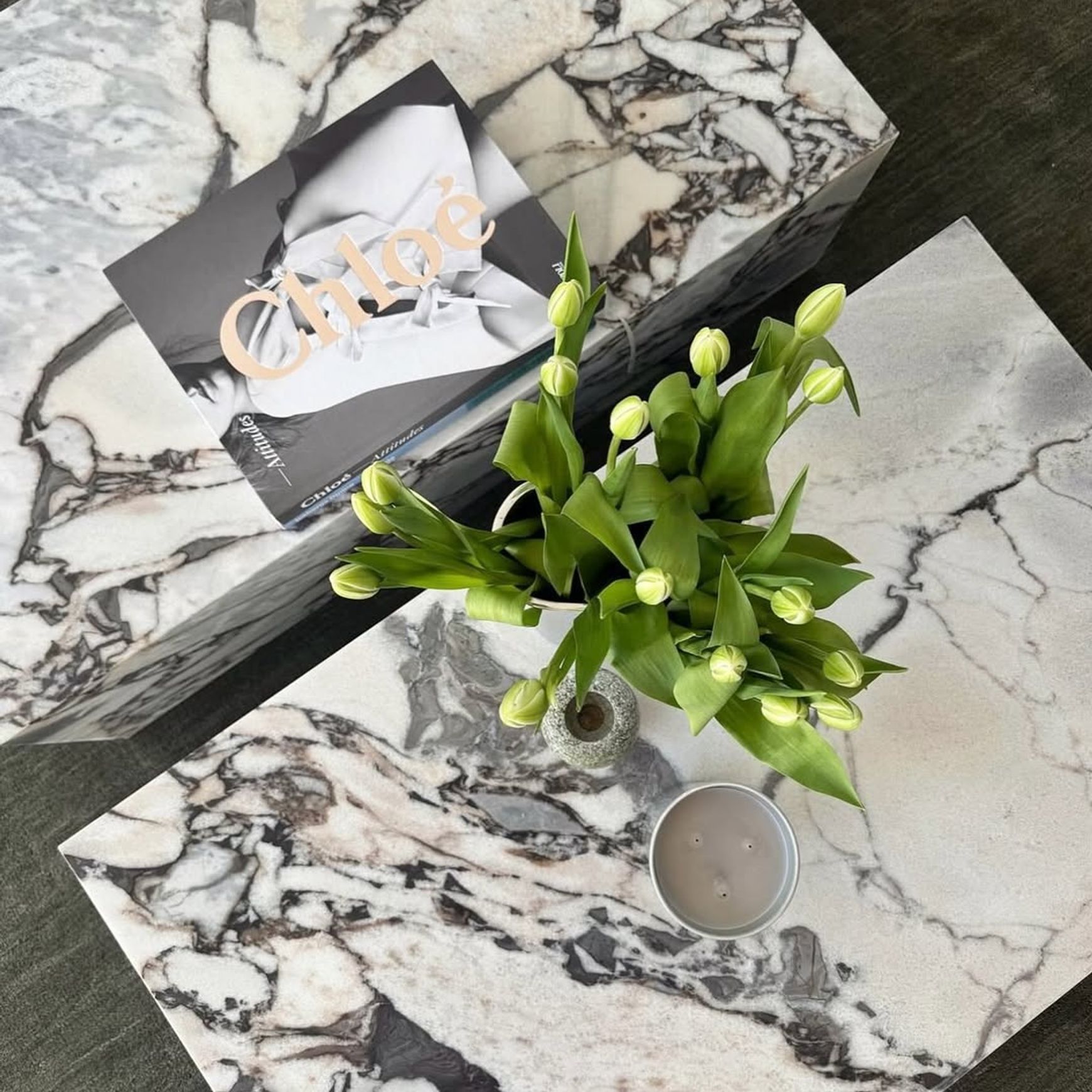 Block Coffee Table - Milky Blue