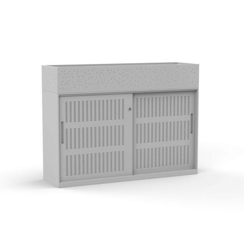 Titan Sliding Door Cabinet with Planter White