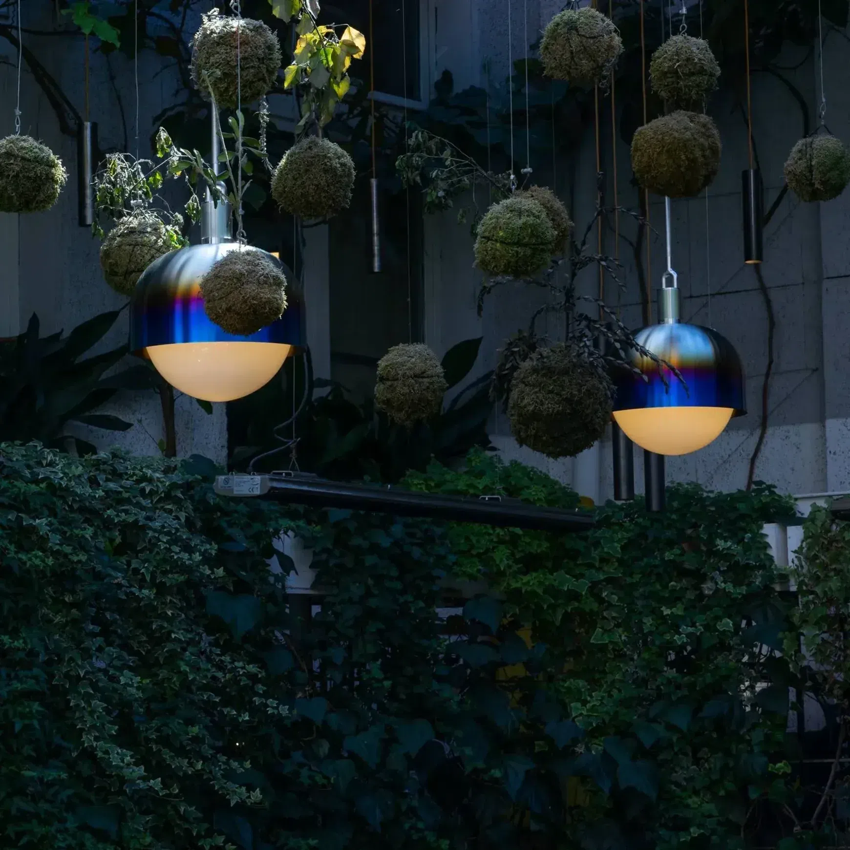 Forked Shade and Globe Pendant