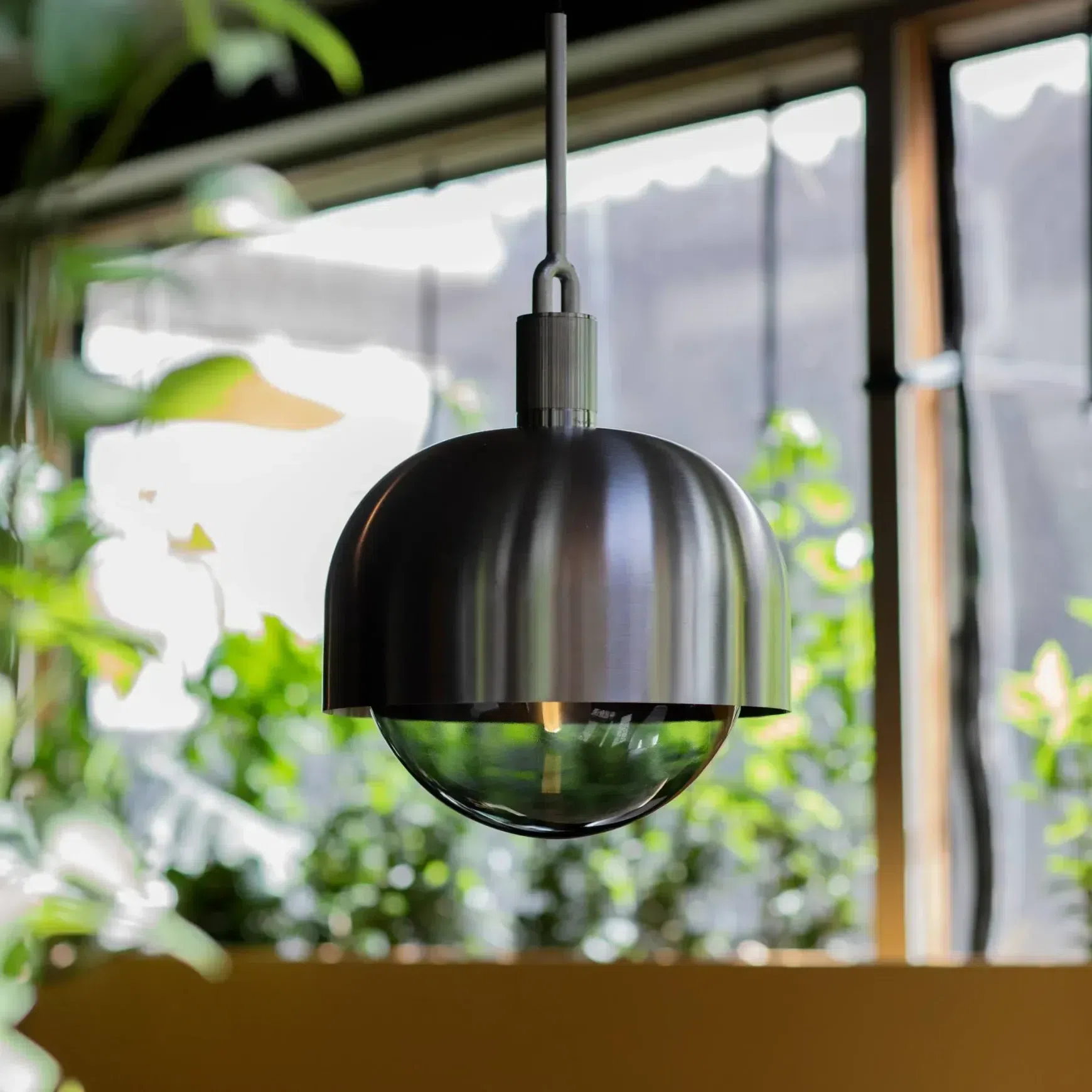 Forked Shade and Globe Pendant