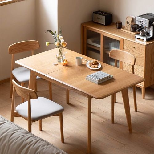 Bremen Natural Solid Oak Extending Dining Table