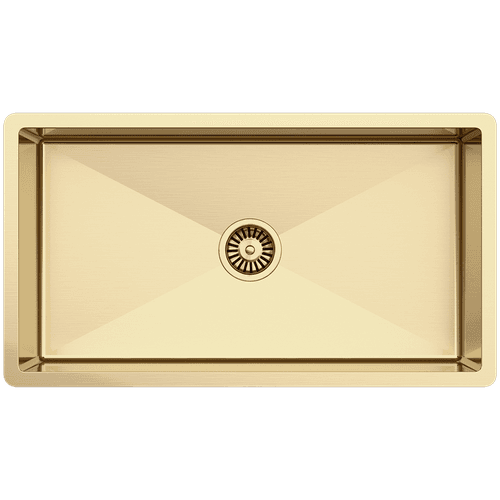 Brushed Brass Gold Marissa 810x450 XLarge Single Bowl Sink Trough