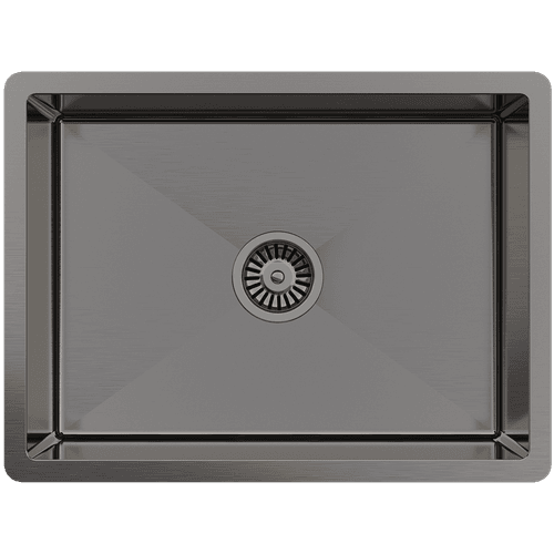 Brushed Gunmetal Willow 600x450 Medium Single Bowl Sink