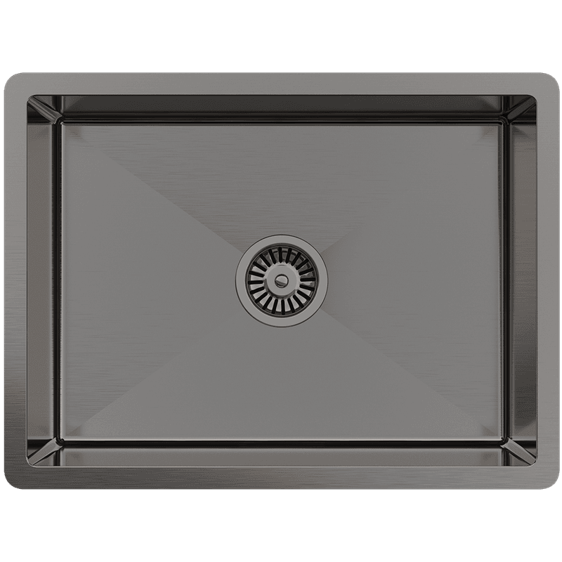 Brushed Gunmetal Willow 600x450 Medium Single Bowl Sink