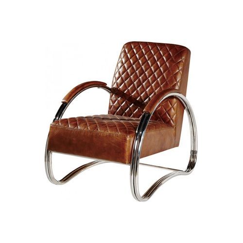 Pleated Leather Lounge Armchair