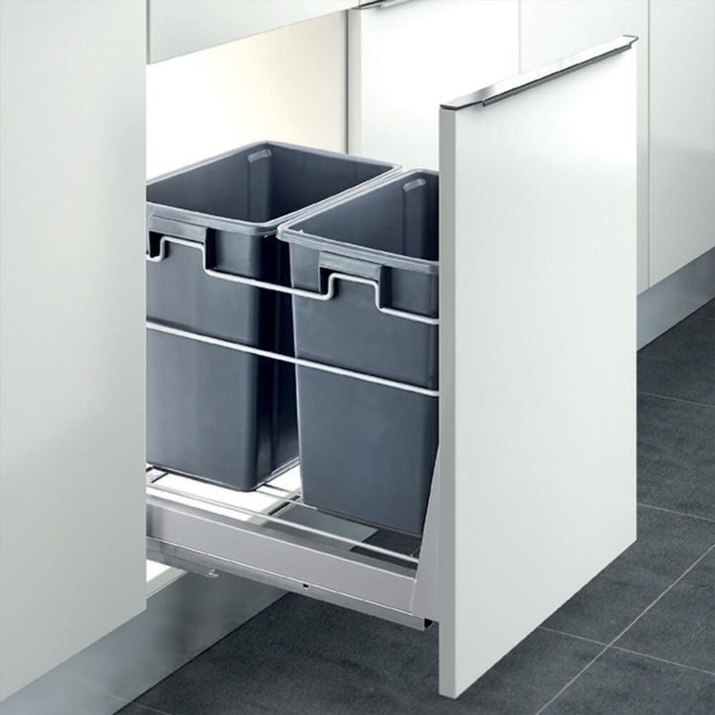 Higold 34L Twin Pull Out Concealed Bin 400mm