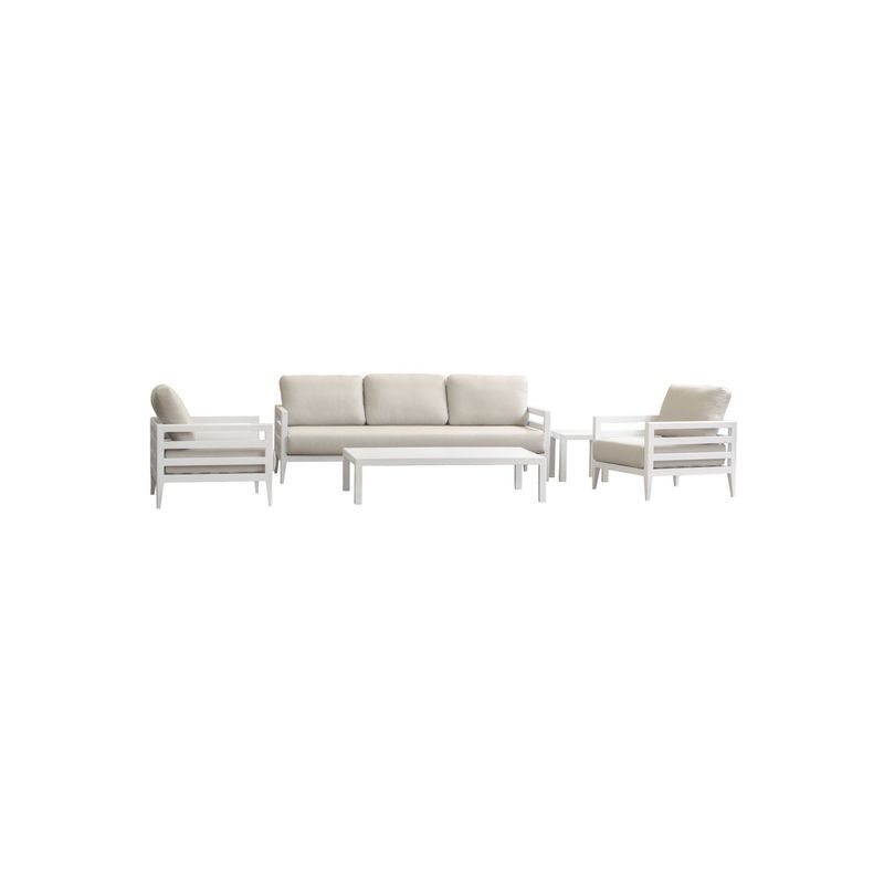 Capri 5pc Lounge Set - White
