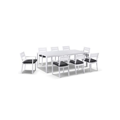 Capri 8 Seater Rectangle Dining Set w/ Santorini Chairs