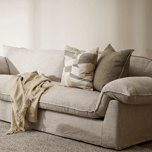 Baya Cassia Handwoven 100% Linen Cushion - Greige | Square