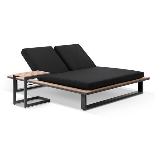 Balmoral Charcoal Denim Double Sunlounge & Square Table