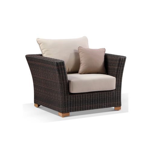 Coco 1 Seater - Brown Outdoor Wicker Arm Chair Rattan