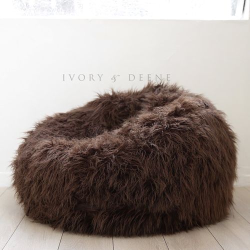 Fur Bean Bag - Chocolate Brown Shaggy