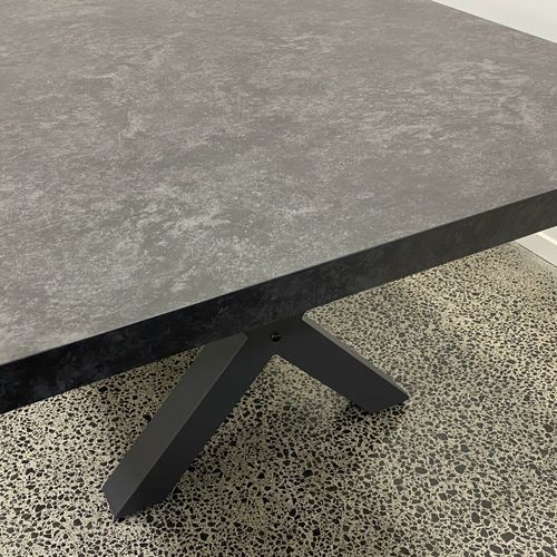Modena Ceramic X Leg Outdoor Dining Table 240cm | Charcoal