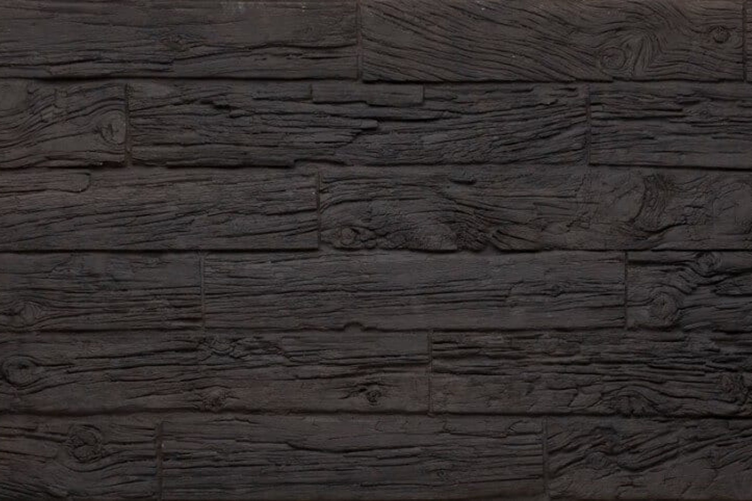 Wooden Sleeper Wall Panels by Muros | Black Stain Wood