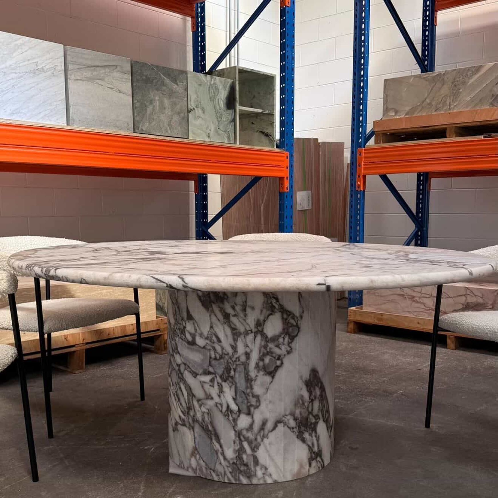 Court Dining Table - Milky Blue Marble
