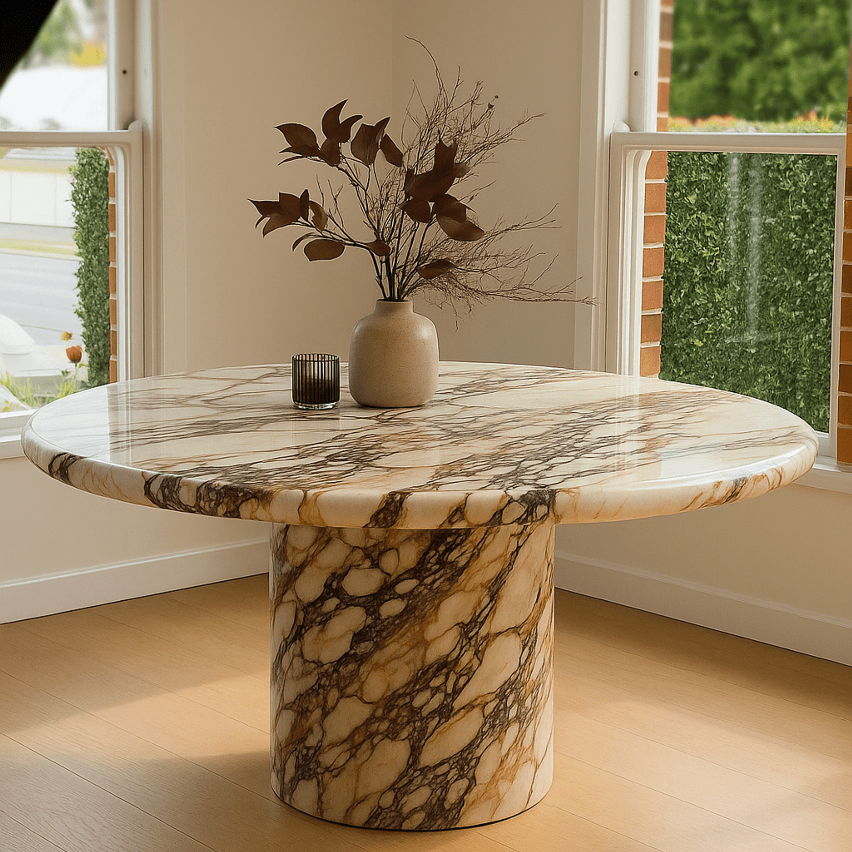 Court Dining Table - Viola Calacatta Marble