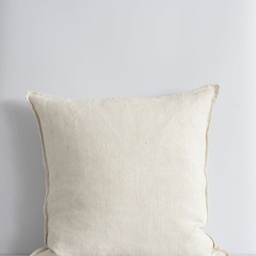 Baya Cassia Handwoven 100% Linen Cushion - Almond | Square