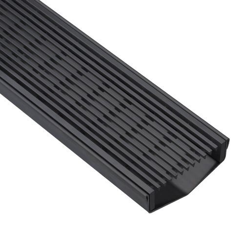 Outdoor Low Profile Linear Grate - Wedge Wire - 85mm - Matte Black - Custom Length and Outlet