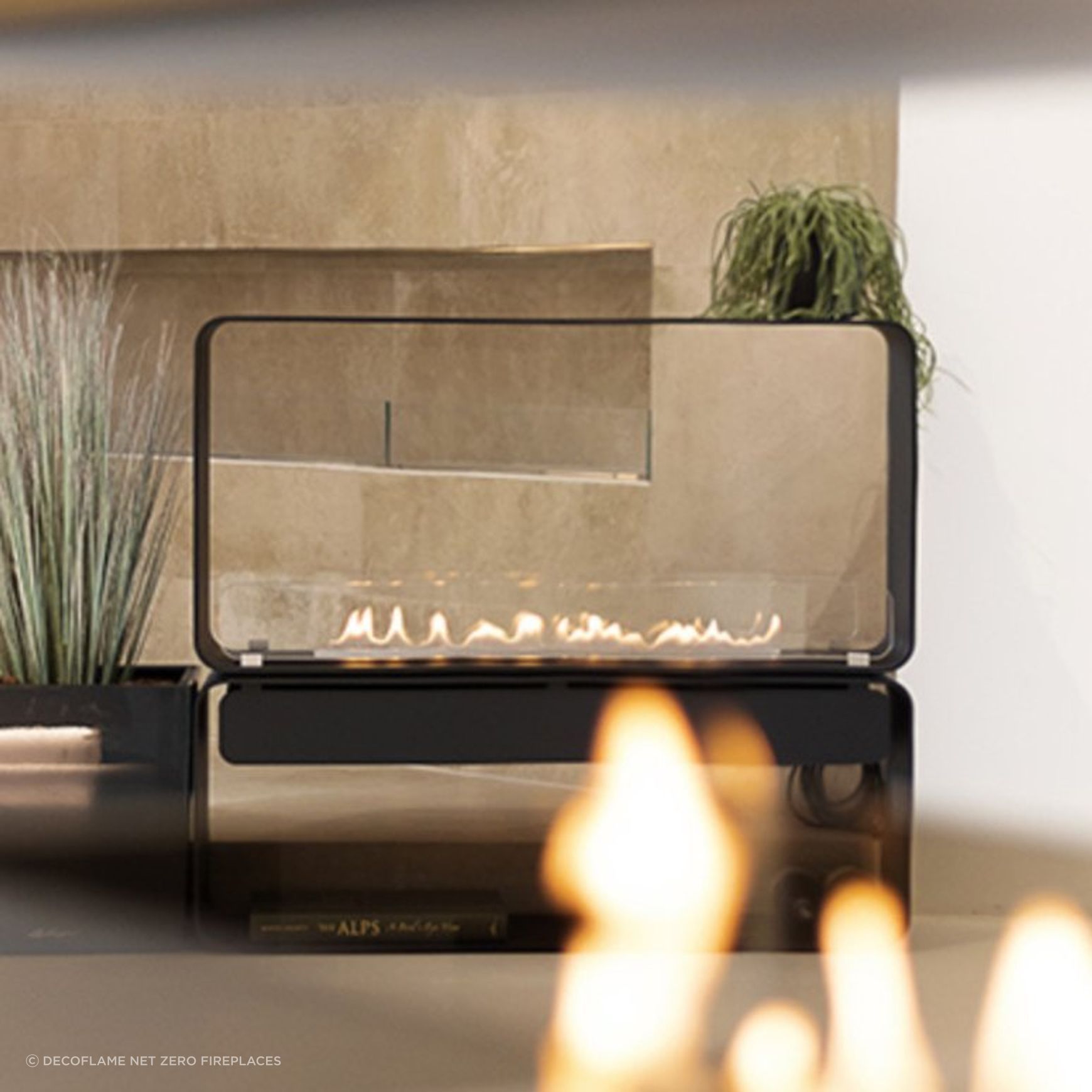 Decoflame Austin Freestanding BEV Net Zero Fireplace