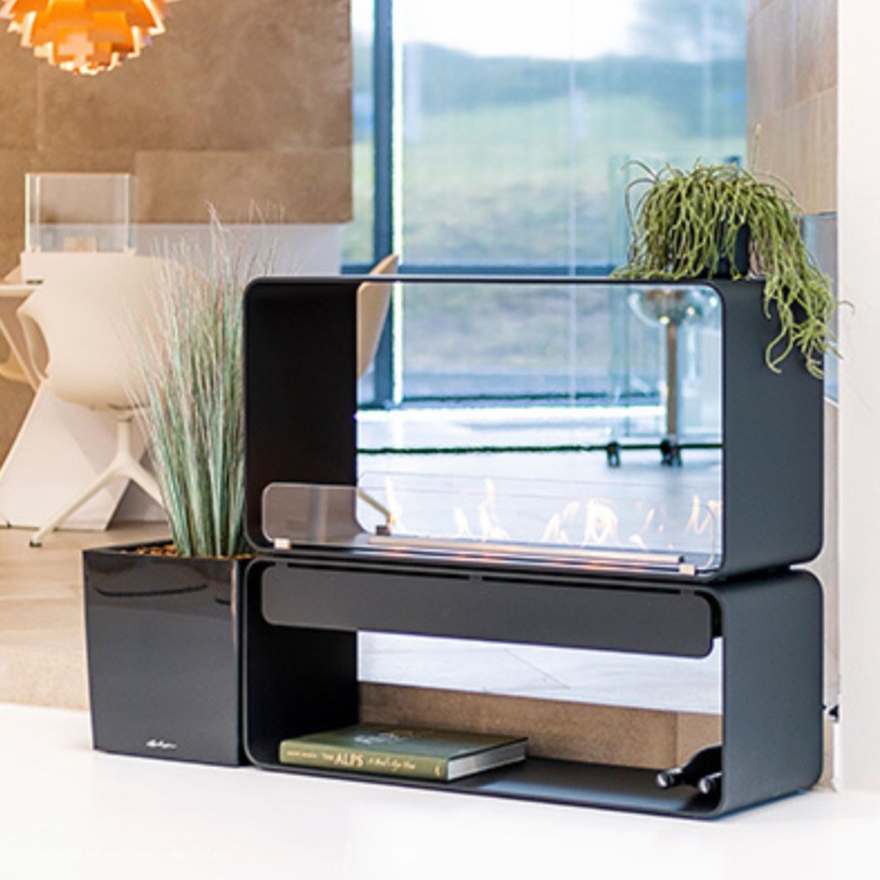 Decoflame Austin Freestanding BEV Net Zero Fireplace