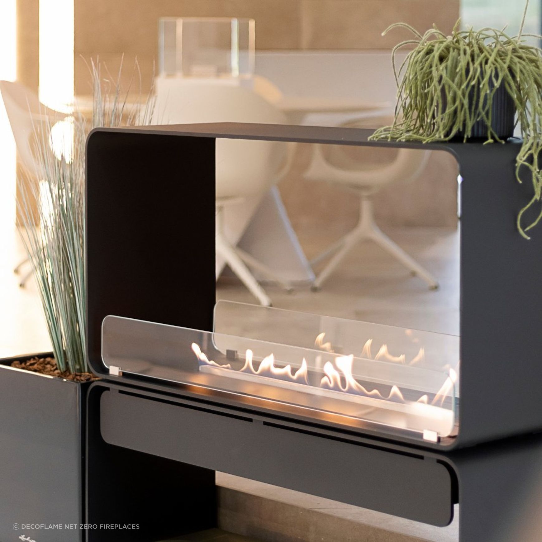 Decoflame Austin Freestanding BEV Net Zero Fireplace